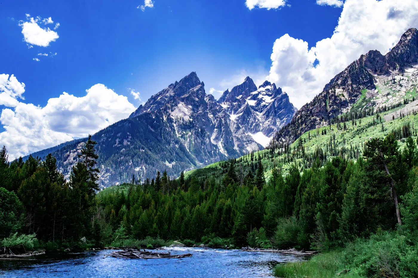 Leigh Lake Under Teton Range, Wyoming